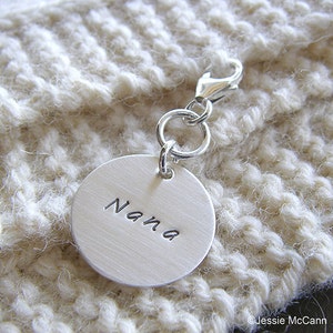 Personalized Knitting / Crochet Stitch Markers - Hand Stamped Sterling Silver - 3/4" Removable Discs in 6 Styles - Knitter Notions and Gifts