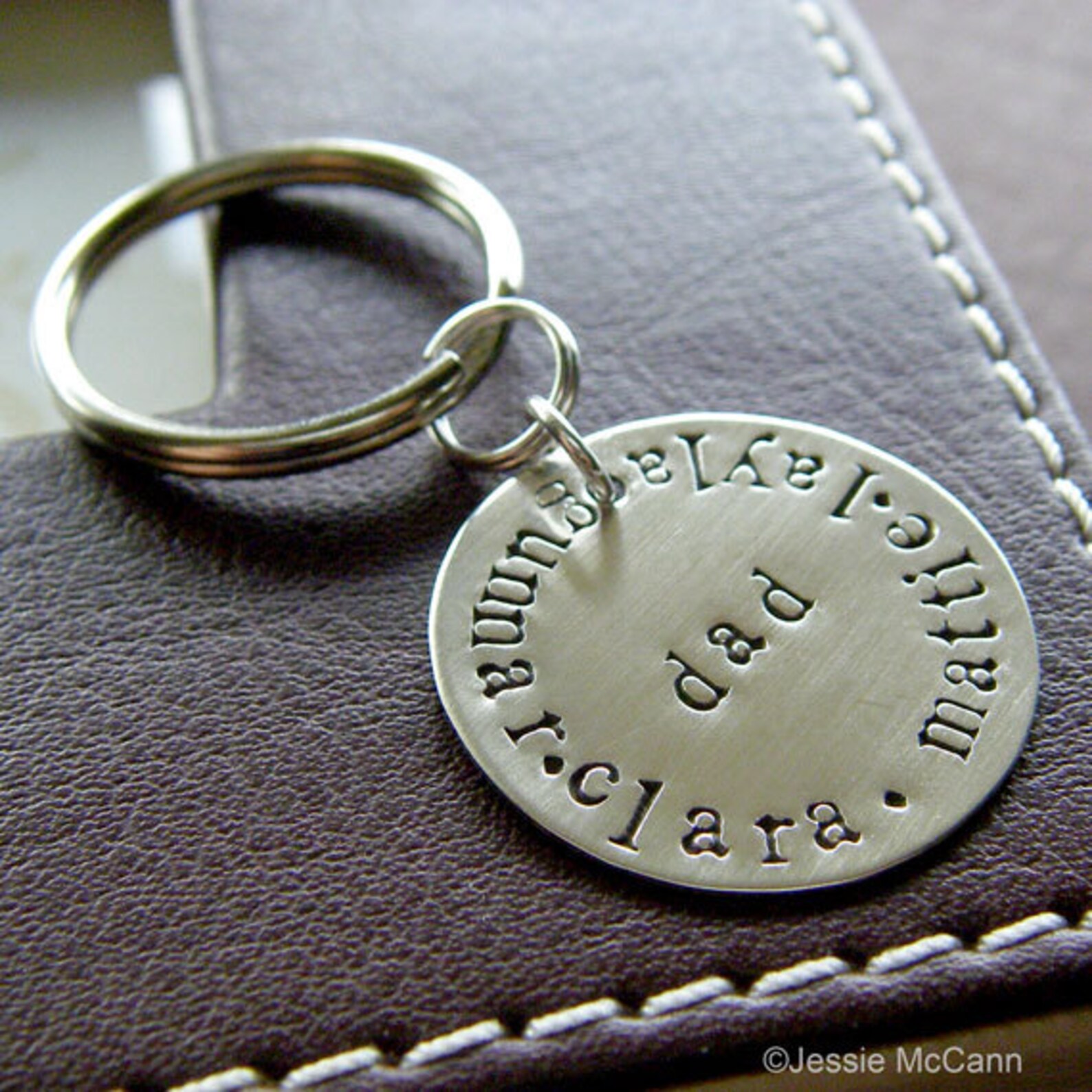 Custom Keychain Personalized Hand Stamped Sterling Silver | Etsy
