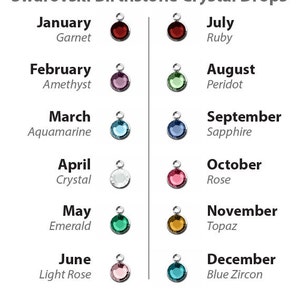 Birthstone Charm, Swarovski Crystal Birthstone Drop, Add on Charm, 6mm