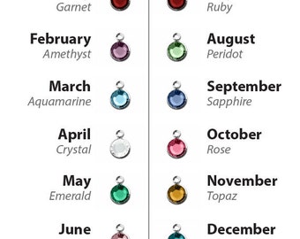 Birthstone Charm, Swarovski Crystal Birthstone Drop, Add on Charm, 6mm