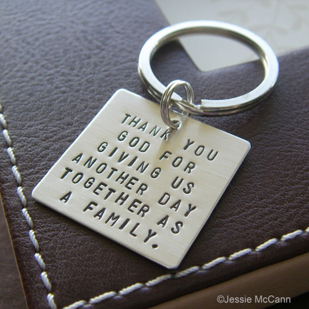 Custom Keychain Personalized With Your Message Hand Stamped Sterling ...