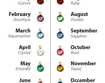 Birthstone Charm, Swarovski Crystal Birthstone Drop, Add on Charm, 6mm, Gold Plated