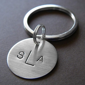 Custom Keychain - Personalized Hand Stamped Sterling Silver - Mini Key Chain - Makes a Great Gift!