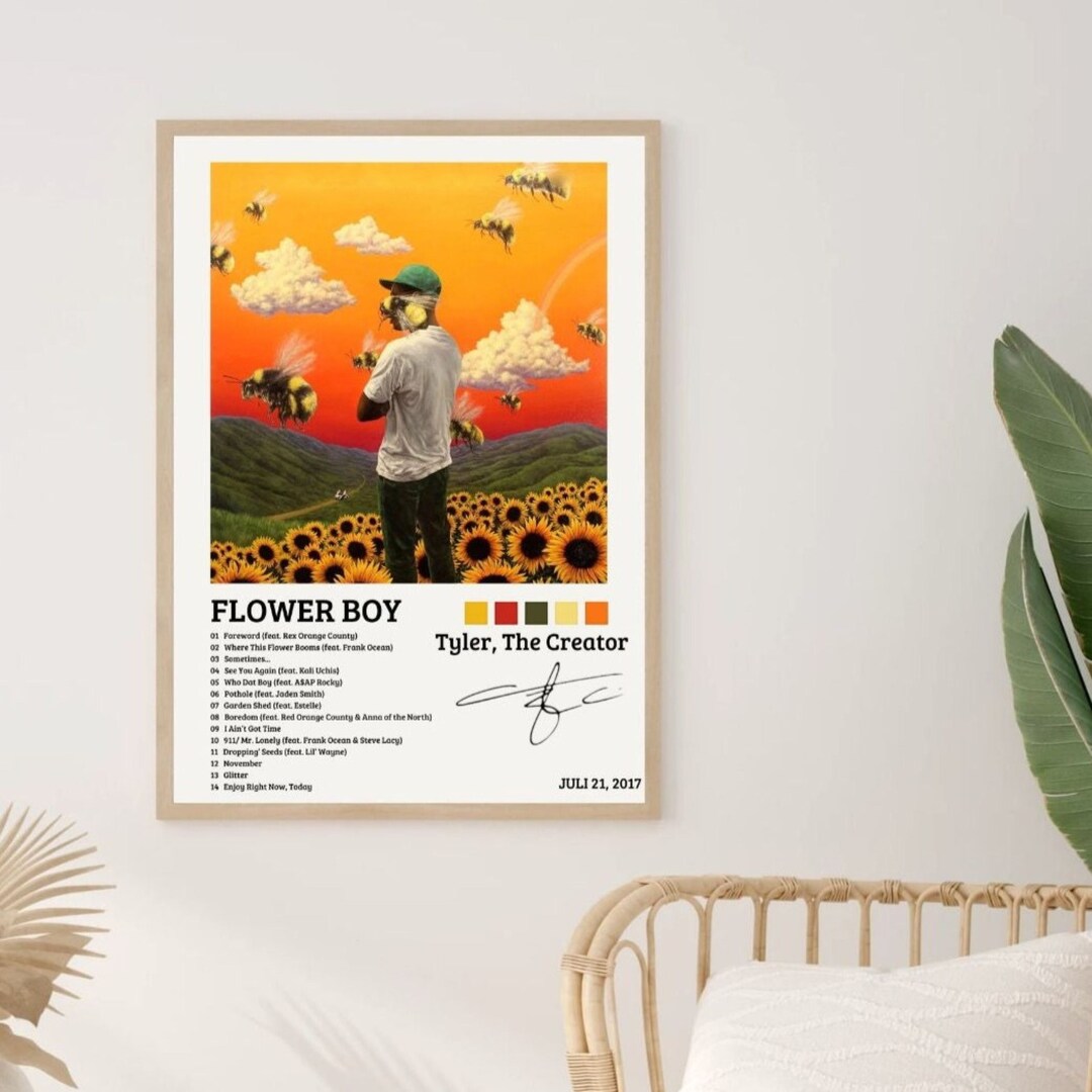 Tyler the Creator Poster, Framed Album Cover Poster, Flower Boy, Wall ...