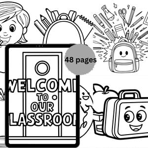 Back to school coloring page for kids |Fun printable PDF activity|first Day of School Coloring sheets