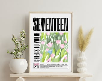 Set of 3 Seventeen, Poster Wall Art, Wall Prints, Digital