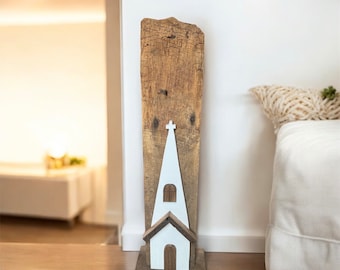 Rustic Barnwood Church | Shelf Sitter | Home Decor