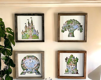 Park Map Icon Frame | Orlando | Fan Gift | Wall Art