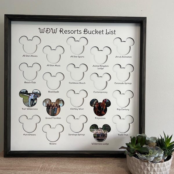 Bucket List - Orlando Resort Hotels | Photo Frame | Fan Gift | Wall Art