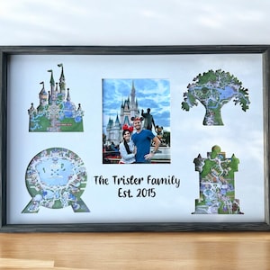 Icon Rahmen mit Foto und Gravur | Zauberhaftes Königreich | Tier | Epcot | Hollywood Studios |Schloss Cinderella | Fan Geschenk Wall Art
