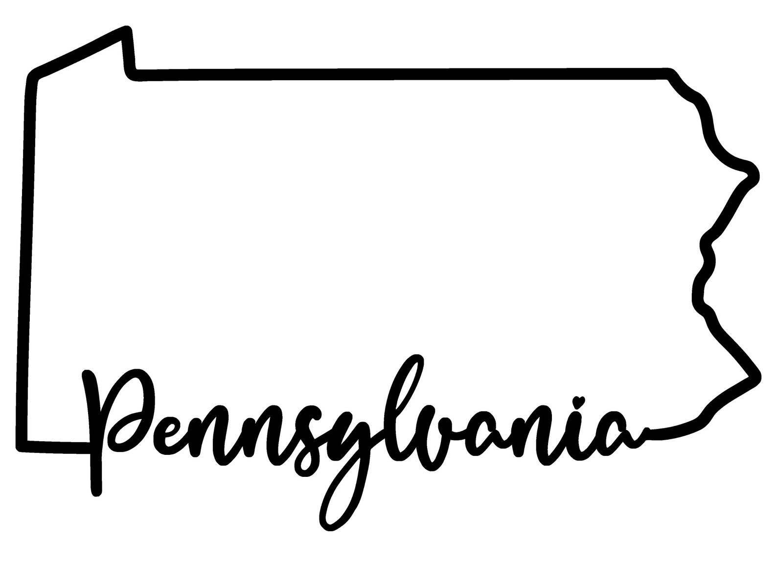 PENNSYLVANIA state outline script vinyl decal sticker for Car | Etsy