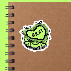 brat cake vinyl decal | brat glossy sticker | water resistant decal for car, water bottle, laptop