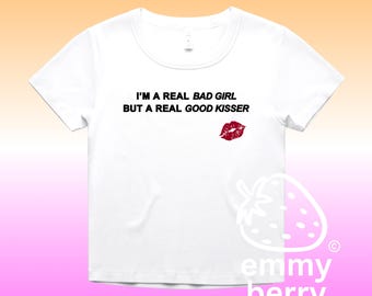Camiseta de bebé acanalada "Un beso de verdad" / 100% algodón