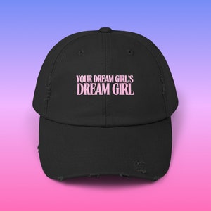 Hoed voor jouw droommeisje | Verontruste vintage vaderpet, cadeau voor vriendin, subtiele Pride-hoed, sapphic-hoed, WLW-hoed