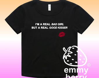 Camiseta de bebé acanalada "Un beso de verdad" / 100% algodón