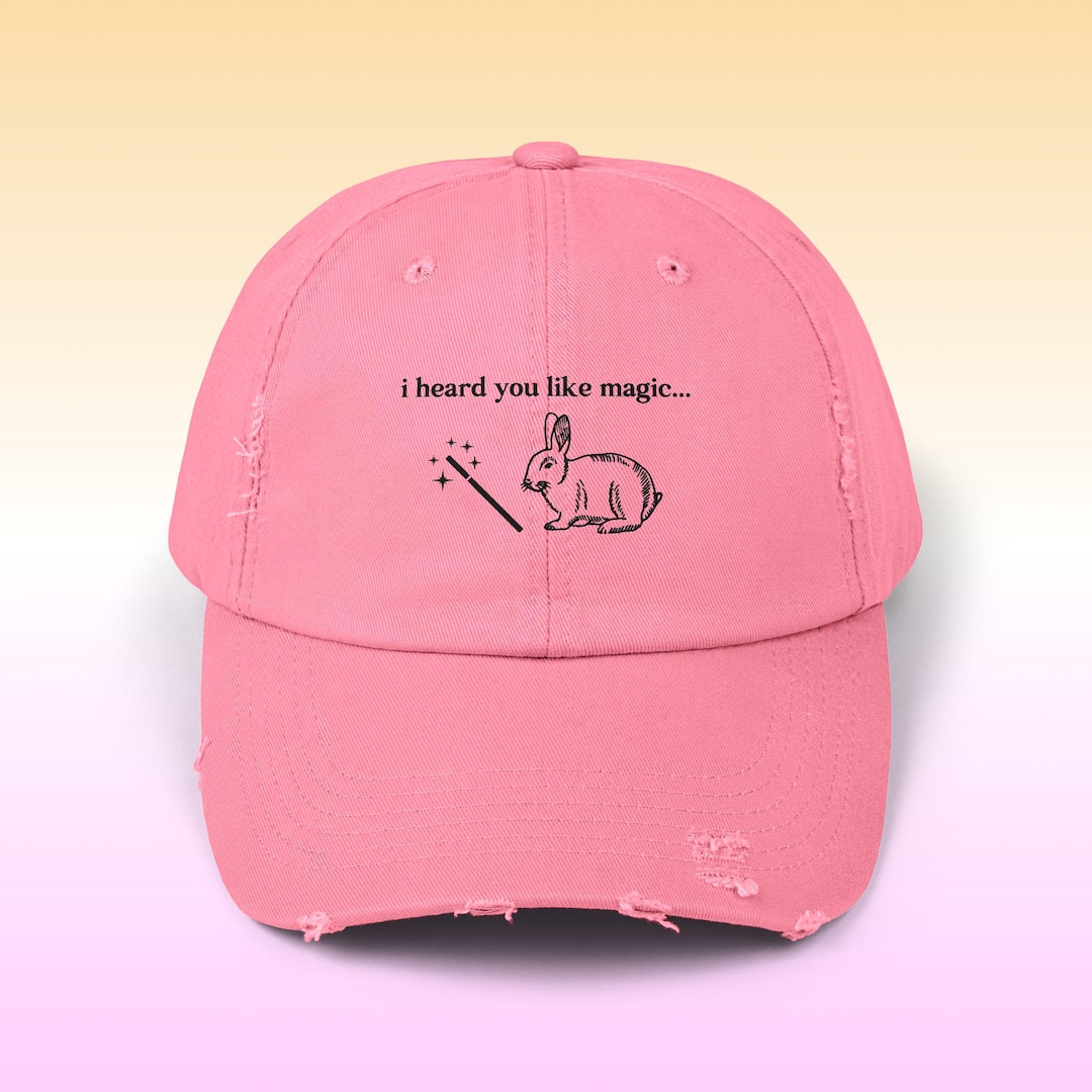 Wand And Rabbit Wand and Rabbit Distressed Dad Hat | Magic Graphic Cotton Twill Cap - Etsy