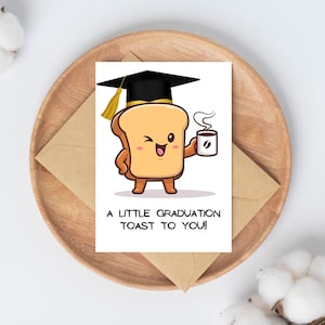 Toast de fin d'études | Occasion | Donnez-lui une carte |Carte pour elle |Félicitations | Remise des diplômes | Carte de voeux | Remise des diplômes | Cadeaux de remise des diplômes