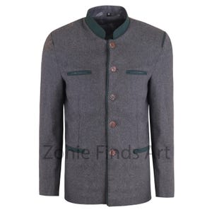 German Bavarian Jacket | Tyrol Loden Austrian Jacket | Men&#39;s Austrian Wool Trachten Oktoberfest Jacket