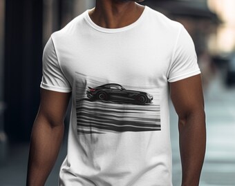 T-shirt noir à motif voiture - Automobile Design Tee