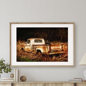 Classic Chevy Truck Print, Chevrolet Truck Photo, Rustic Wall Art, Fathers Day Gift, Large Wall Art