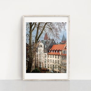 Germany Photography Print German Houses Under a Stormy Sky, Large Wall Art, European Decor image 1