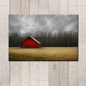 Red Barn Photography - landscape country picture, rustic, fall farm decor, gallery wrap, wall art