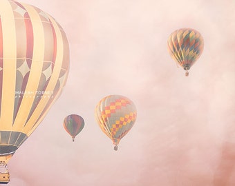 Carnival Photography, Hot Air Balloons Photo, Pink Nursery Art, Whimsical Art, Large Wall Art, Kids Room Decor, Dreamy Print, Picture