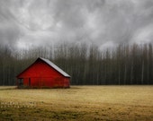 Red Barn Photography, Country Landscape Print, Farm Decor, Old Red Barn Picture, Storm Photography, Rustic Wall Art, Farmhouse Decor, Gold