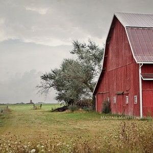 Red Barn Photography, Old Farm, Country Decor, Rustic Wall Art,  Storm Photography, Barn Picture, Large Farm Prints