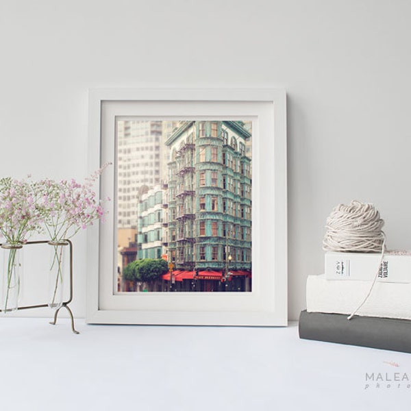 Zoetrope, San Francisco Photo, Architecture Photography, Green Building, Urban Decor Print, Beige, Sentinel Building, Large Wall Art, SF