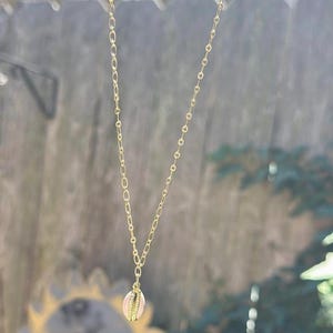 Pearl Cowrie Shell Gold Necklace
