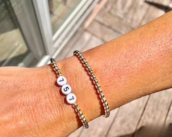 Area Code Gold Fill Bead Bracelet Personalized
