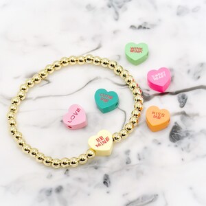 Candy Heart Bead Bracelet - CUTE & CUSTOMIZABLE