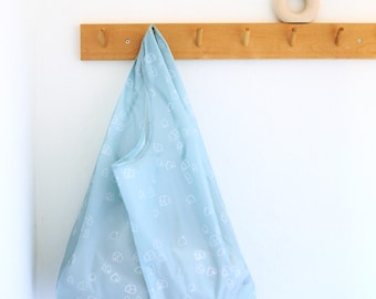 Shopping Tote HOUSES, Shopper Bag Recycled Tote Bag, Modern Grocery Bag, Foldable Reusable Tote