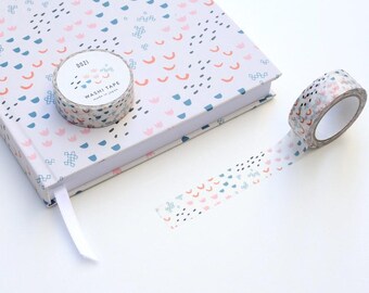 GARDEN BUNDLE Notebook and Washi Tape - Lined Hardcover Journal Floral Masking Tape Japan Lined Floral Notebook Gift Botanical Tape Flowers