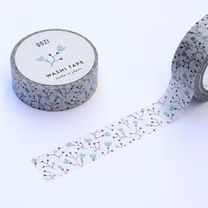 Washi-tape BLAUWE WILDE BLOEMEN Japanse washi-tape decoratieve tape gemaakt in Japan Floral washi-tape Japanse afplaktape kawaii-washi-tape