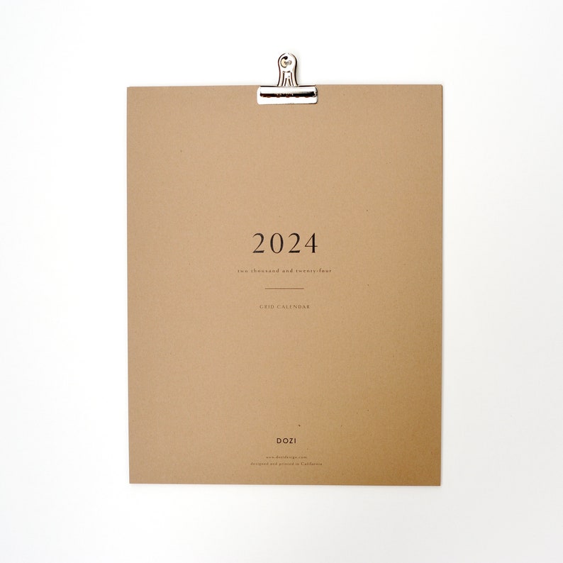 2024 Kraft Calendar Large, Minimal image 2