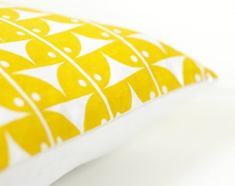 Fodera per cuscino - AVA Giallo, fodera per cuscino moderna, fodera per cuscino gialla, cuscino giallo retrò, cuscino moderno di metà secolo, cuscino giallo moderno