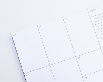 Weekly Planner Notepad, Minimal Planner Sheets, Simple Weekly Plan