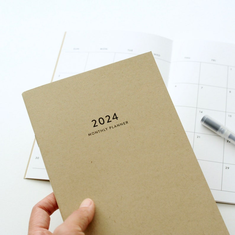 2024 Monthly Planner Kraft, 2024 Calendar, Appointment Planner, Kraft Planner image 2