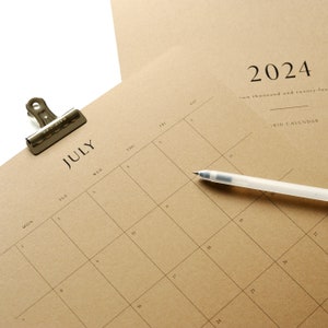 2024 Kraft Calendar Large, Minimal image 3