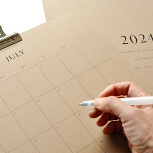 2024 Kraft Calendar Large, Minimal image 4