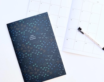 2026 Monthly Planner - Midnight Garden, 2026 Calendar, Appointment Planner, Floral Planner Monthly, Modern Floral Calendar, 2026 Planner