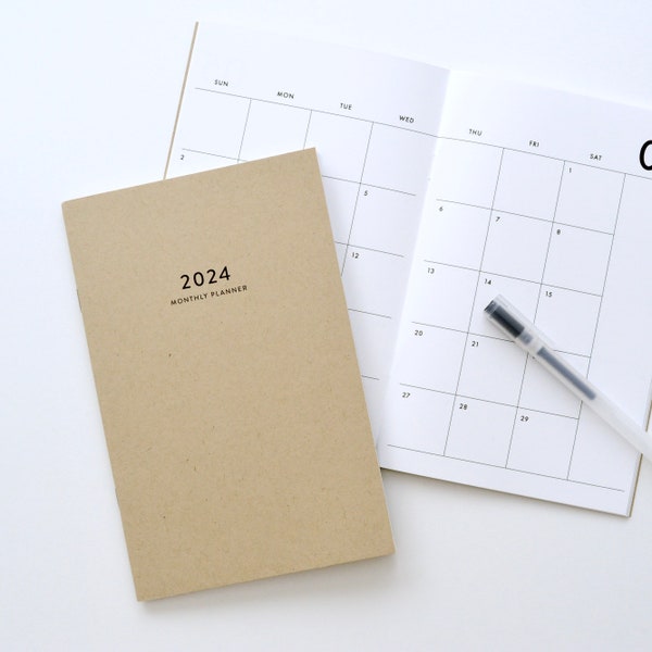 2024 Monthly Planner - Kraft, 2024 Calendar, Appointment Planner, Kraft Planner
