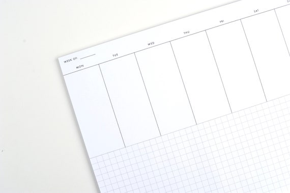 Weekly Planner Notepad Vertical Planner Pad Undated Planner Sheets Vertical Layout Planner Pad Weekly Notepad Planner