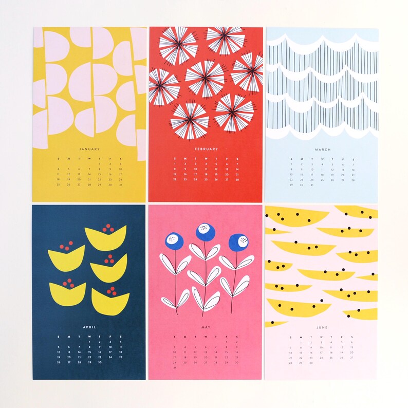 2026 Wall Calendar BOLD & BRIGHT, Small 2026 Art Calendar, Cute Colorful Calendar, Bold Modern 2025 Calendar image 2
