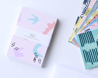 Flat Cards Set Flat Notes with Envelopes Notecard Set Gift Enclosure Blank Note Cards Little Notes Cute Stationery Blank Notecards Modern