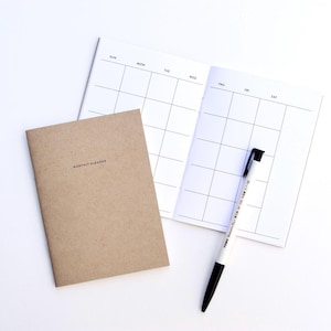 Undated Small Monthly Planner KRAFT Planner Dateless Calendar Any Year Small Calendar Dateless Mini Planner  Pocket Undated Planner No Dates