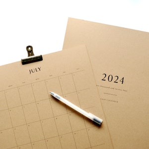 2024 Kraft Calendar - Large, Minimal