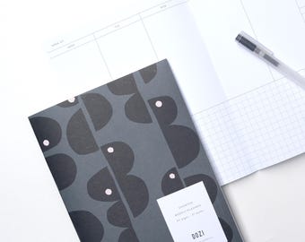 Easy Weekly Planner NIGHT SEMI, Undated Weekly Calendar, Vertical View Planner, Simple Planner, Minimal Weekly Planner, Modern Planner